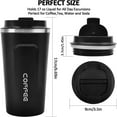 thumbnail image 4 of 17oz Stainless Steel Vacuum Insulated Tumbler - Coffee Travel Mug Spill Proof with Lid - coffee Cup for Keep Hot/Ice Coffee Tea and Beer (Black), 4 of 8