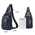 thumbnail image 2 of Bolso bandolera LUKZIJAES de piel auténtica para hombre, viajes al aire libre, 2 of 8