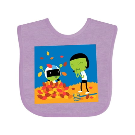 Dot and Dee Raking Leaves Baby Bib