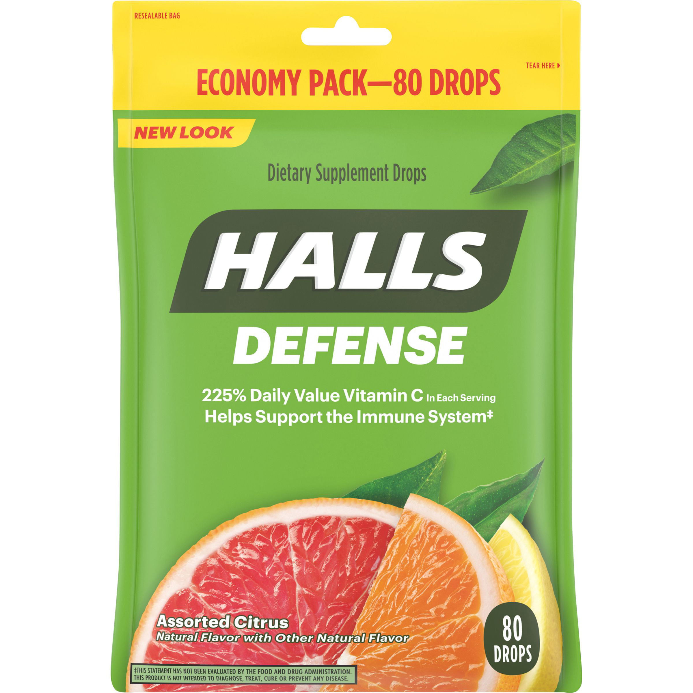 Halls Defense Assorted Citrus Vitamin C Drops 80 pcs 