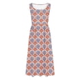 thumbnail image 4 of Bajo Vestido Pantalones Cortos Mujeres Casual Cuello Redondo Impresión Bolsillos sin Mangas Vestido Vestido Corto para Mujeres Verano, 4 of 5