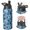 Baseballs and Words Blue Pattern, variant on Baseball Players Light Cyan Pattern Insulated Water Bottle with Straw, Vacuum Insulated Vacuum Thermal Flask 304 Stainless Steel Inner Liner Gifts Ideas for Teens Adults Office Workers Teachers