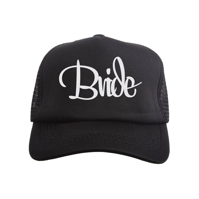 Gravity Threads Wedding Squad Adjustable Trucker Hat - Bride - Black