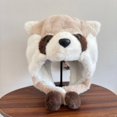 thumbnail image 5 of Plush Raccoon Hat Warm Earflap Caps Girl Outdoor Activity Skiing Hiking Hat, 5 of 18