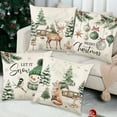 thumbnail image 6 of 4PCS Christmas Pillow Covers for Indoor Decorations 18x18" Christmas Pillowcase Santa Claus Print Pillowcase Holiday Bedroom Home Decors Cushion Cover Christmas Gifts, 6 of 7