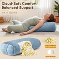 thumbnail image 3 of Yoga Bolster Pillow,Washable Velvet Cover, for Restorative Yoga Meditation, Foam particles + silk floss, with handles, Removable washable velvet cover, 25"x12"x5"curved wedge for support and stretch, 3 of 7