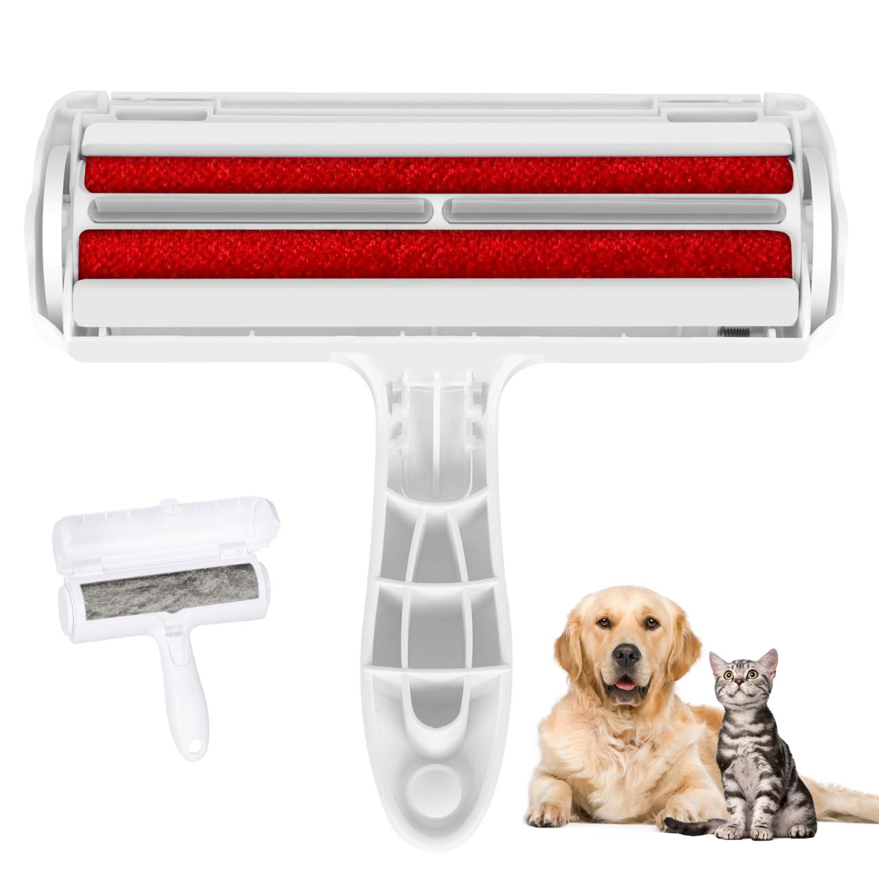 Chom Chom Roller Dog Cat Pet Hair Remover Lint Sticking 2way Roller W/ears US 