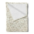 thumbnail image 2 of Floral Soft Flannel Fleece Throw Blanket, Traditional Victorian Retro Swirl Flowers Classic Blooms Rococo Pattern, Cozy Plush for Indoor and Outdoor Use, 70" x 90", Beige White, by Ambesonne, 2 of 5