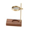 thumbnail image 2 of Incensario de alta calidad, fácil de limpiar, con fragancia, altura ajustable y calefacción para velas de té. Madera de nogal y latón, 2 of 9