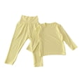 thumbnail image 1 of Gibobby Conjunto de ropa para bebé y niño Camiseta de manga larga de Color sólido para niños pequeños, pantalones, ropa de casa, ropa deportiva ajustada, conj(Amarillo, 12-18 Meses), 1 of 4