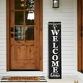thumbnail image 3 of MODE HOME Solid Wood Farmhouse Welcome Sign for Front Porch, 47x10 Inch Large Farmhouse Style Rustic Welcome Sign Stand for Front Door or Entryway (Black), 3 of 9