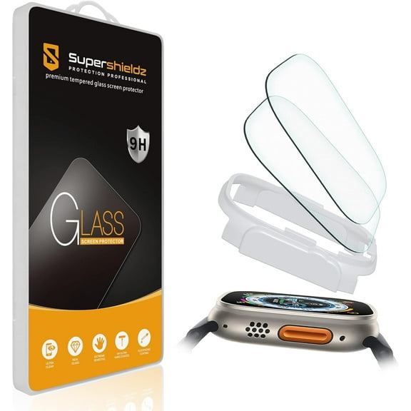 (2 Pack) Supershieldz Anti Glare (Matte) Tempered Glass Screen Protector Designed for Apple Watch Ultra 3/ Watch Ultra 2/ Watch Ultra (49mm) with (Easy Installation Tray) Anti Scratch, Bubble Free