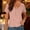 A858 Pink, variant on T-Shirt for Women Henley V Neck Short Sleeve Casual Fit Vertical Ribbed Texture Soft Breathable Fabric Daily Fashion Summer Basic Top
