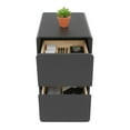 thumbnail image 5 of Modern Narrow Nightstand, Bedside Table with 2 Drawers, Slim Bedroom Storage Cabinet for Small Spaces Solid Wood (Dark Grey), 5 of 22