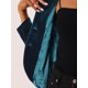 thumbnail image 5 of Blazer con solapa con muescas para mujer, manga larga, para oficina, negocios, con botones, de terciopelo Azul Pavo Real M, 5 of 6