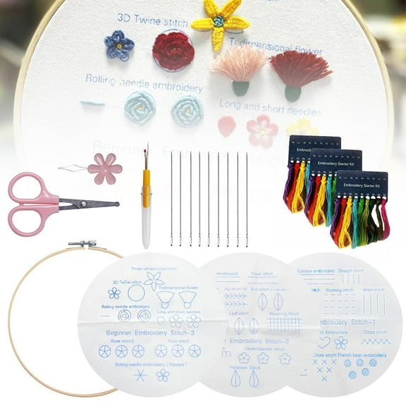 Xiyztok DIY Embroidery Stitch Practice kit Handmade Embroidery Starter Kit to Learn 30 Different Stitches Hand Stitch Embroidery Skill Techniques for Beginners and Craft Lover