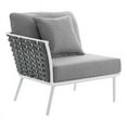 thumbnail image 2 of Modway Stance Modern Fabric & Aluminum Outdoor Left-Facing Armchair in Gray, 2 of 9