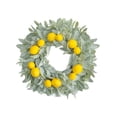 thumbnail image 2 of Lemon Vine Door Wreath With Faux Rabbit Ear Leaves, 14 Inch Artificial Fruit Floral Ring For Front Door Or Wall, Summer Fresh Green Home Decor, Handwoven Base, Easy Hang Indoor Outdoor Accent, 2 of 7
