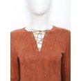 thumbnail image 4 of TiaoBug Women Western Cowgirl Fringe Long Sleeve Tassels Mini Dress Hippie 70s Party Outfit Brown XL, 4 of 7
