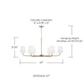thumbnail image 2 of 6 Light Chandelier In Minimalist Style-21.25 Inches Tall And 47 Inches Wide-Matte Black Finish    -Traditional Installation Capital Lighting, 2 of 7