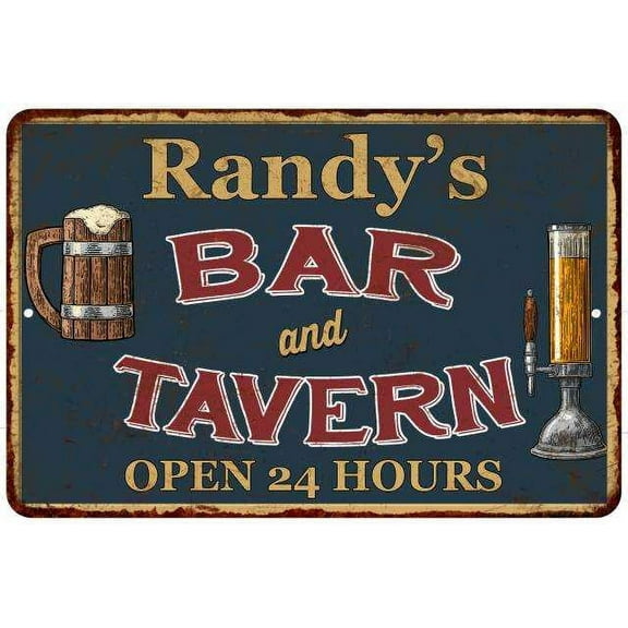 Randy's Green Bar & Tavern Rustic Sign 8 x 12 High Gloss Metal 208120047237