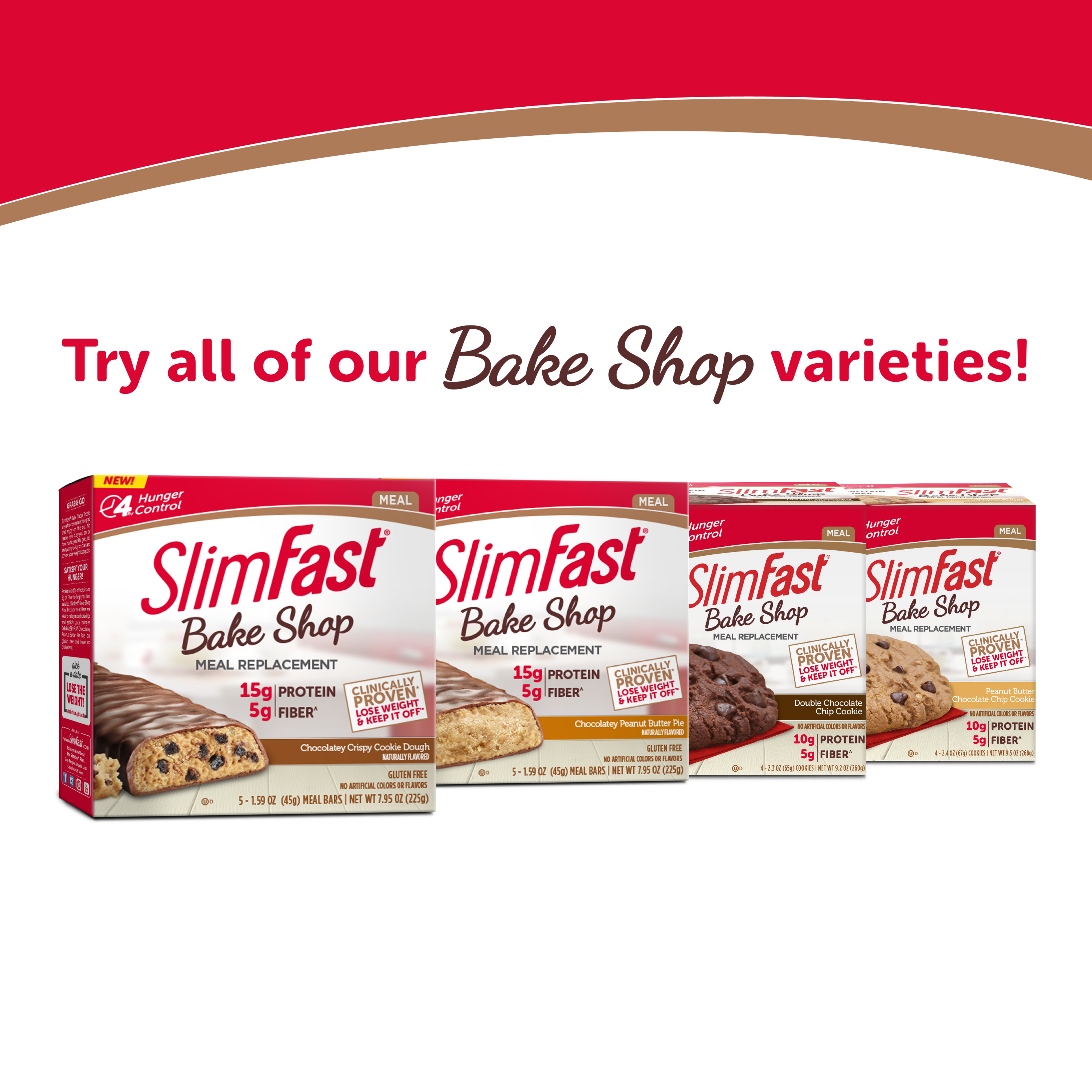 SlimFast Bake Shop Chocolatey Crispy Cookie Dough Meal Replacement Bar, 1.59 Oz, 5 Count - image 5 of 6