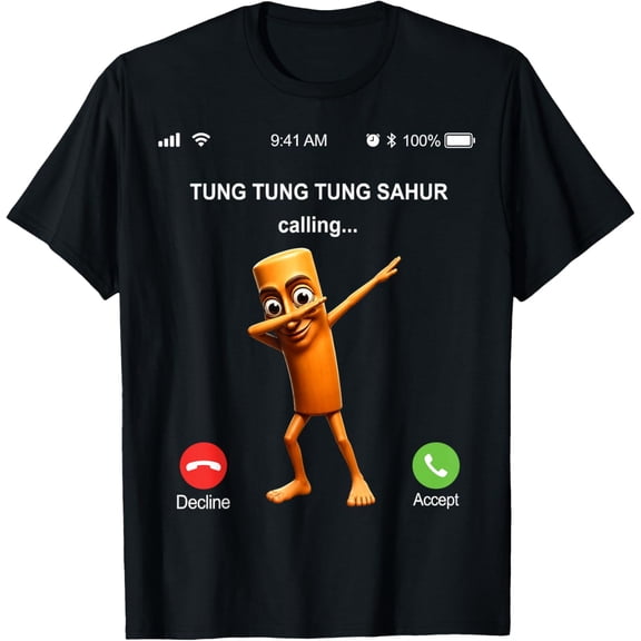 Tung Tung Tung Sahur Fishing Dad Dance Graphic T-Shirt