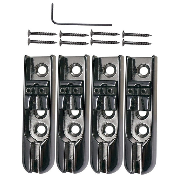 Juego de 4 puentes de bajo individuales para bajos eléctricos de 4 cuerdas, reforzados negro