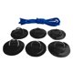 thumbnail image 2 of 6Pcs Almohadilla De En D De Acero Inoxidable 316 / Y 5m 16.4 'Cordón Elástico Azul Para Bote Inflable De PVC Bote De Vela Ligera - Sin P Negro Baoblaze Parche de anillo en D para kayak, 2 of 8