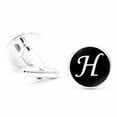 thumbnail image 4 of kurtrusly 1 Pair Men's Letter Cufflink Wedding Formal Initial Alphabet Stainless Steel Cufflink, Letter H, 4 of 7