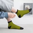thumbnail image 2 of Rateoe Olive Pattern Quarter Crew Socks,Toe Seamed Ankle Socks,Cotton Cushioned Breathable Athletic Crew Sports Socks, 2 of 7