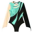 thumbnail image 5 of YONGHS Gymnastics Leotard For Women Gymnastics Long Sleeve Ballet Acrobatics Performance Bodysuit Blue Green L, 5 of 7