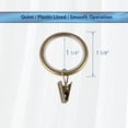 thumbnail image 3 of 1-1/4 inch Noise-Canceling Curtain Rings w/Clip in Antique Brass (Set of 10),(1937-14), 3 of 3