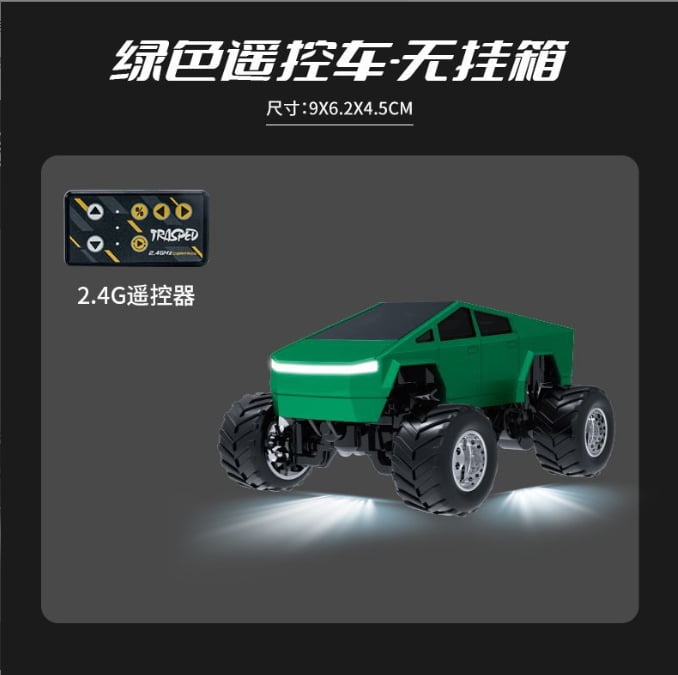 1/64 Scale Mini RC Car 2.4G Remote Control Racing Vehicle Alloy Body Desktop Off Road RC Truck With LED Lights Adjustable Speed Modes Portable Driving Model For Adults Hobbyists
