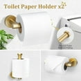 thumbnail image 4 of Juego de 10 piezas de accesorios de baño cepillado en oro, juego de barra de toalla de baño de acero inoxidable SUS304, kit de accesorios de baño redondo montado en la pared, 4 of 4