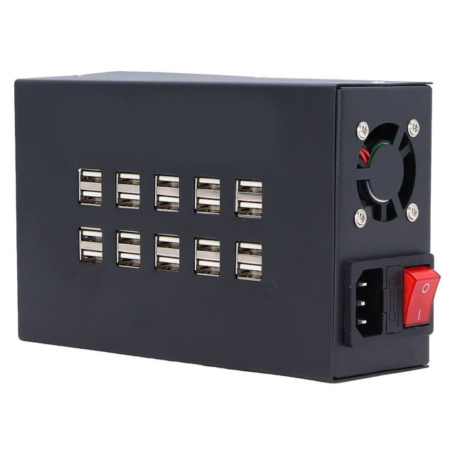 Concentrador de carga, cargador USB, bloque de cargador de 20 puertos, concentrador de cargador USB, instalación sencilla