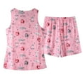 thumbnail image 5 of GHSOHS Sleepwear Pajamas for Women Set Sexy Pajama Set for Women Summer Home Wear Round Neck Printed Shorts Vest Pajama Pajama Pants Set 2 Piece Outfits Nightwear Pj Lounge Sets Top and Shorts, 5 of 5