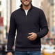 thumbnail image 3 of Ceisia Men Solid Color Long Sleeve Zippered Hooded Sporty Casual Daily Gift Outdoor Athletic Top, 3 of 6