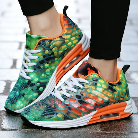 

Fidelma Sneakers Couple Mesh Breathable Cushion Lightweight Non-Slip Running Shoes Orange 38