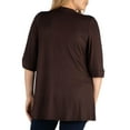 thumbnail image 2 of 24/7 Comfort Apparel Women's Plus Size Elbow Length Sleeve Open Front Cardigan, 2 of 4