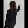 thumbnail image 4 of Camisetas de Larga con Cuello Redondo Extragrande para Mujer, Blusas Básicas de Otoño, Ropa Informal de Entrenamiento Y2K. Negro M, 4 of 8