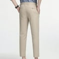 thumbnail image 4 of Mens Dress Pants Slim Fit Cotton Dreeey Pants for Men Stretch Ankle-Length Dress Pants Skinny Suit Pants Cropped Trousers for Men, Khaki (Large), 4 of 5