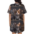 thumbnail image 3 of Lsque Wide Eyed Cartoon Cats Women's Short-Sleeved Pajama Set - 2 Piece Soft and Lightweight Sleepwear Set-X-Large, 3 of 9