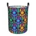thumbnail image 1 of DouZhe Waterproof Collapsible Large Laundry Baskets, Moroccan Blue Green Style Prints Circular Hamper with Handles, 1 of 7