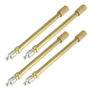 Unique Bargains 4pcs 120mm/4.72" Long Brass Car Tire Valve Extension Adaptor Air Tyre Stem Extender Inflation Stright Bore for Truck