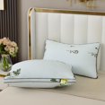 thumbnail image 3 of Almohada de terciopelo con plumas de ajenjo, color sólido, suave y cómoda, para dormitorio, cama, almohada para dormir, hotel de 5 estrellas, para adultos solteros, 3 of 5