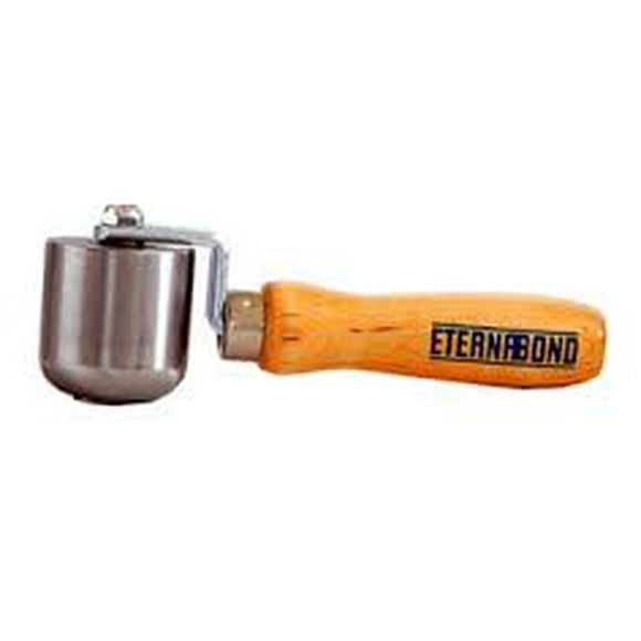 Eternabond Roof Seam Roller EB-R125R Use To Compress Roof Membranes For an Effective Seal; Single Fork Curved End Ball Bearing Roller With Handle; Steel Roller; 2-1/2 Inch Wide; Wooden Handle