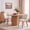 Linen | White, variant on Wooden Dining Chairs Set of 2,Modern Fabric Dining Room Chairs, Upholstered Kitchen Chairs with Wood Legs,Curved Thick Backrest for Kitchen Dining Room Restaurant,Easy Assembly