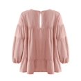 thumbnail image 6 of Gvmfive Women Casual Ruffles Round Neck Long Puff Sleeve Tops Blouse Shirt, 6 of 7