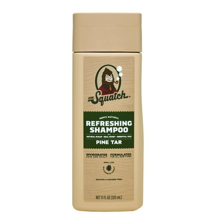 Dr. Squatch Pine Tar Moisturizing Hair Shampoo Natural Shampoo for Men, 11 fl oz